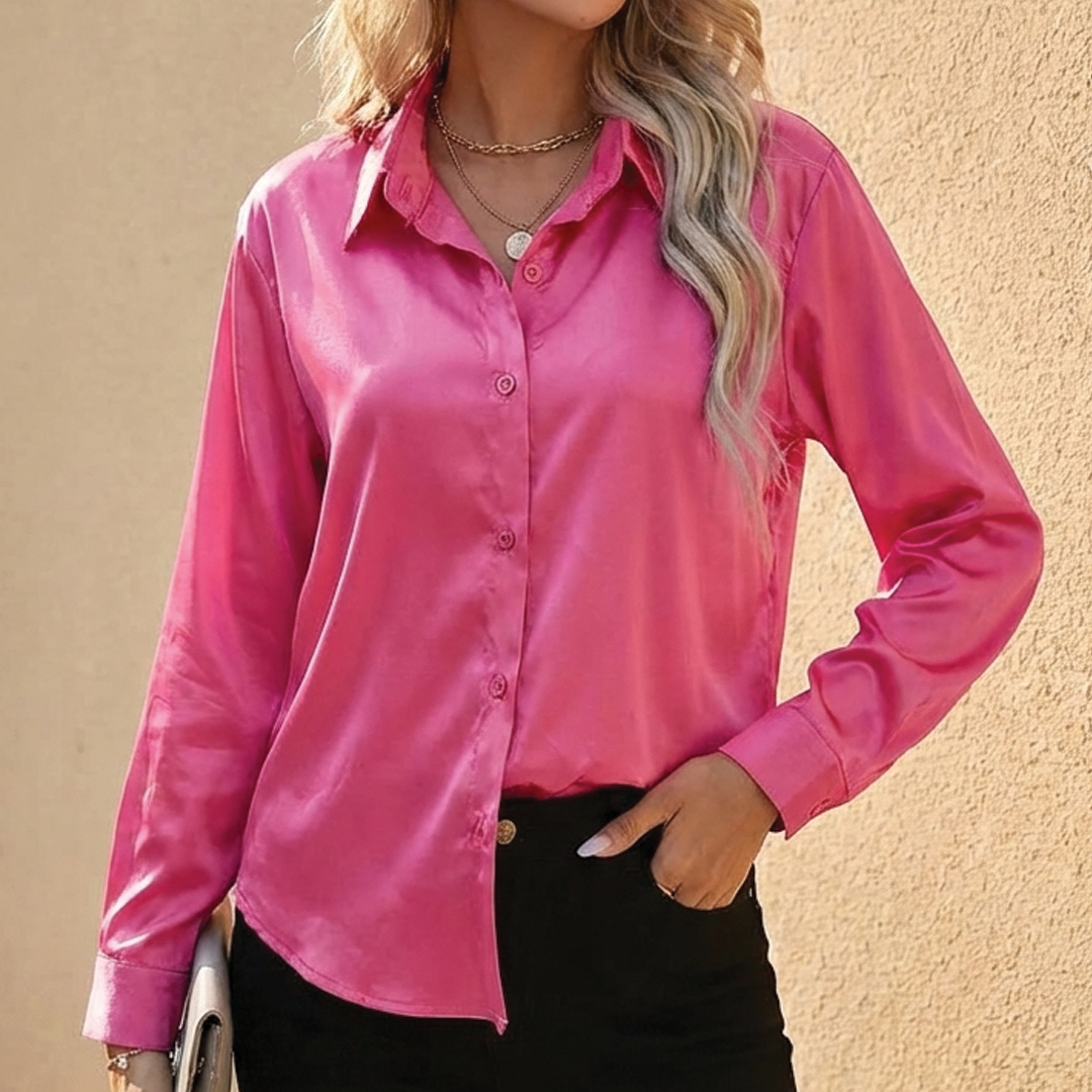 Brienna - Flowy Satin Blouse