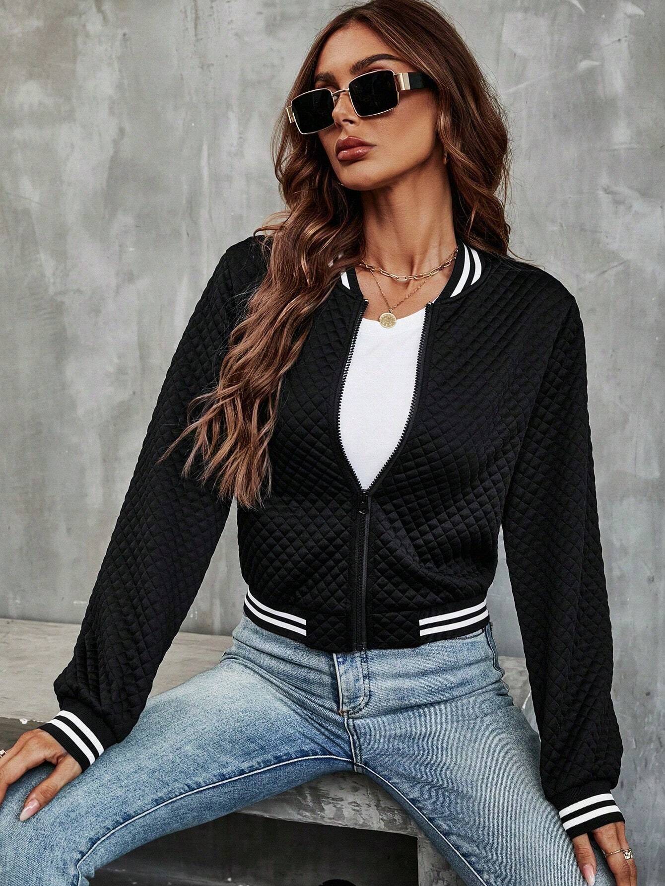 Helsa - Cropped Bomber Jacket