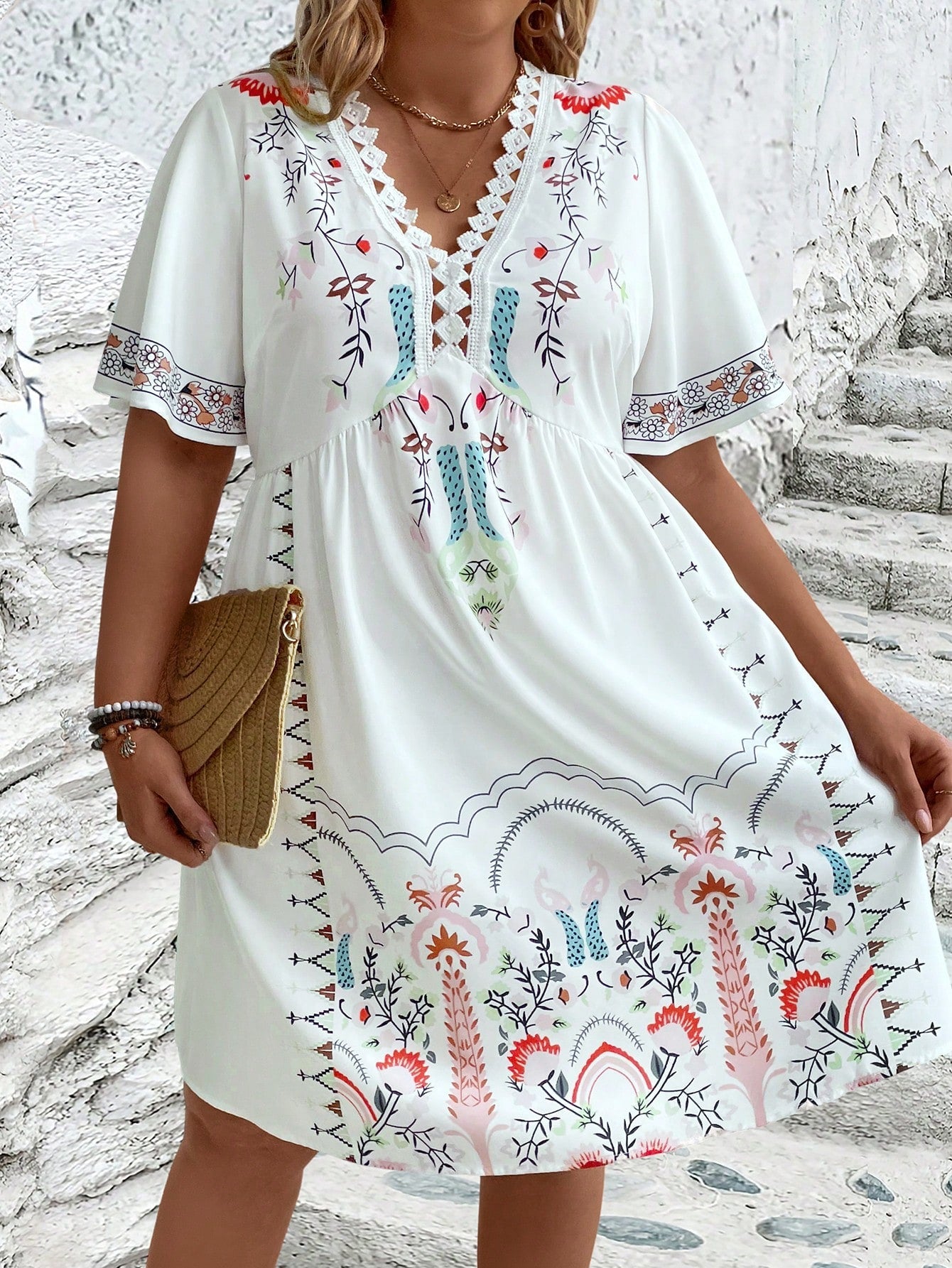 Kivara - Boho-inspireret midikjole i store størrelser