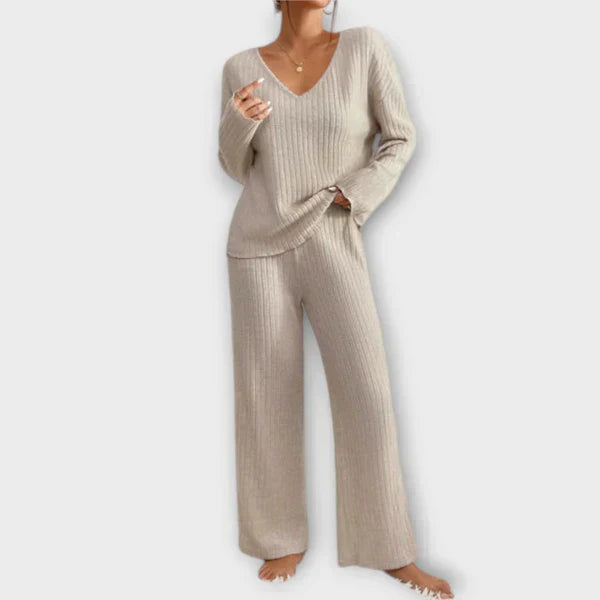 Ribbed knit lounge set