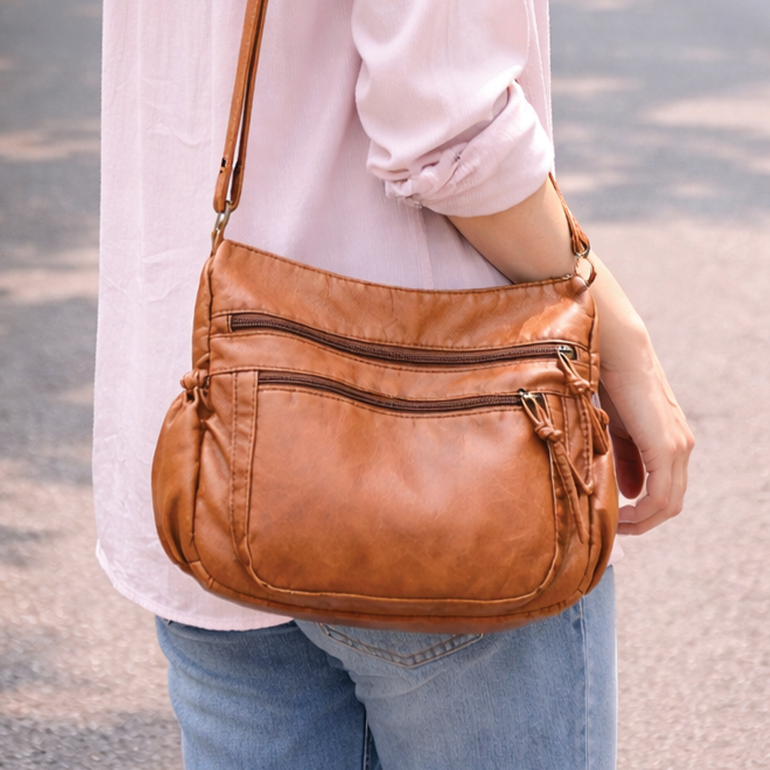 Oryza - Crossbody-skuldertaske i vegansk læder