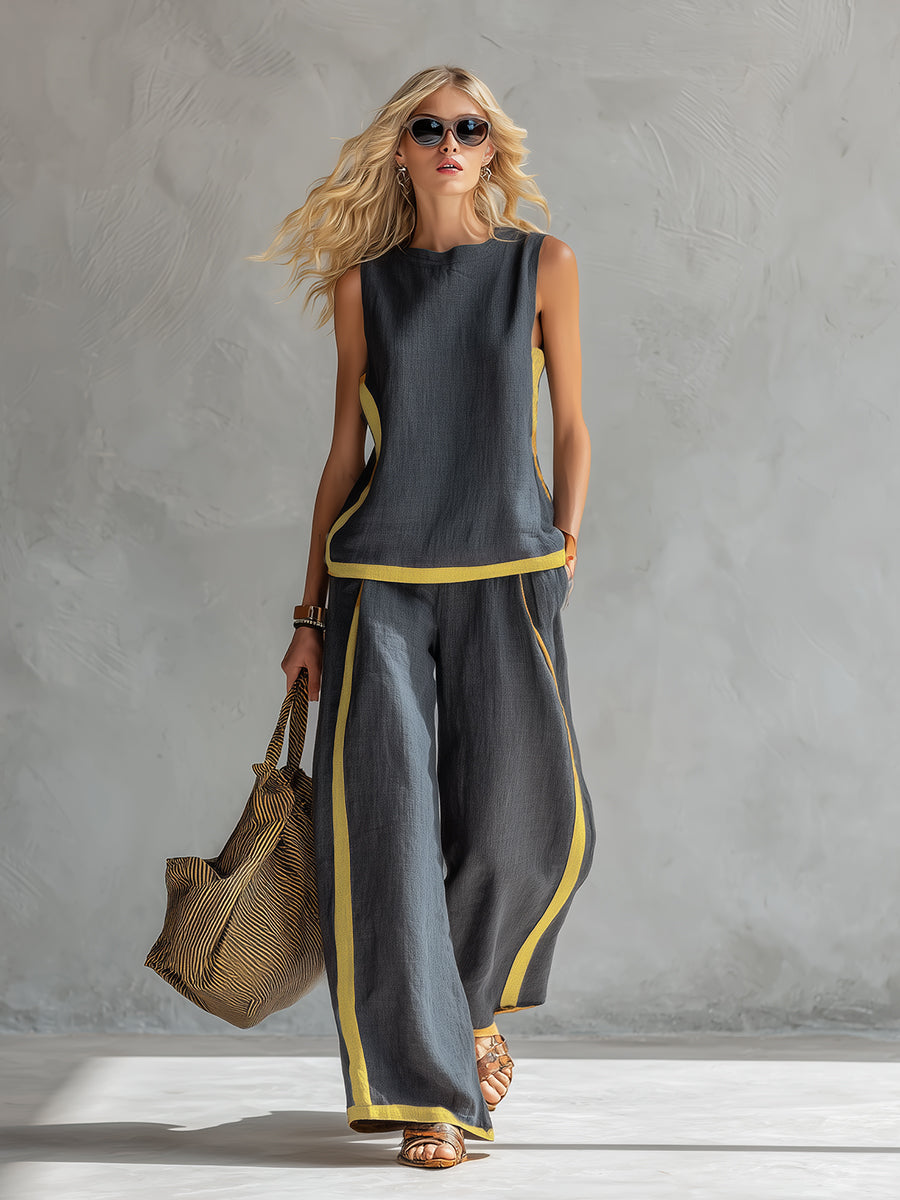 Leila - Elegant Complete Set in Cotton and Linen