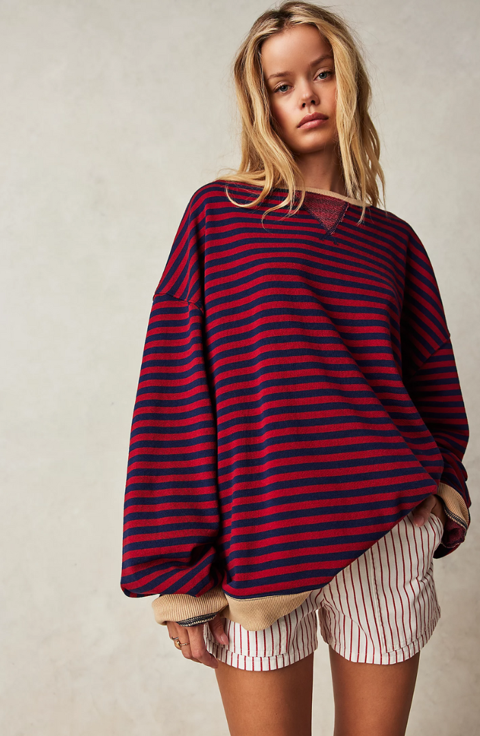 Hannah | Women Spring Striped Crewneck Sweater