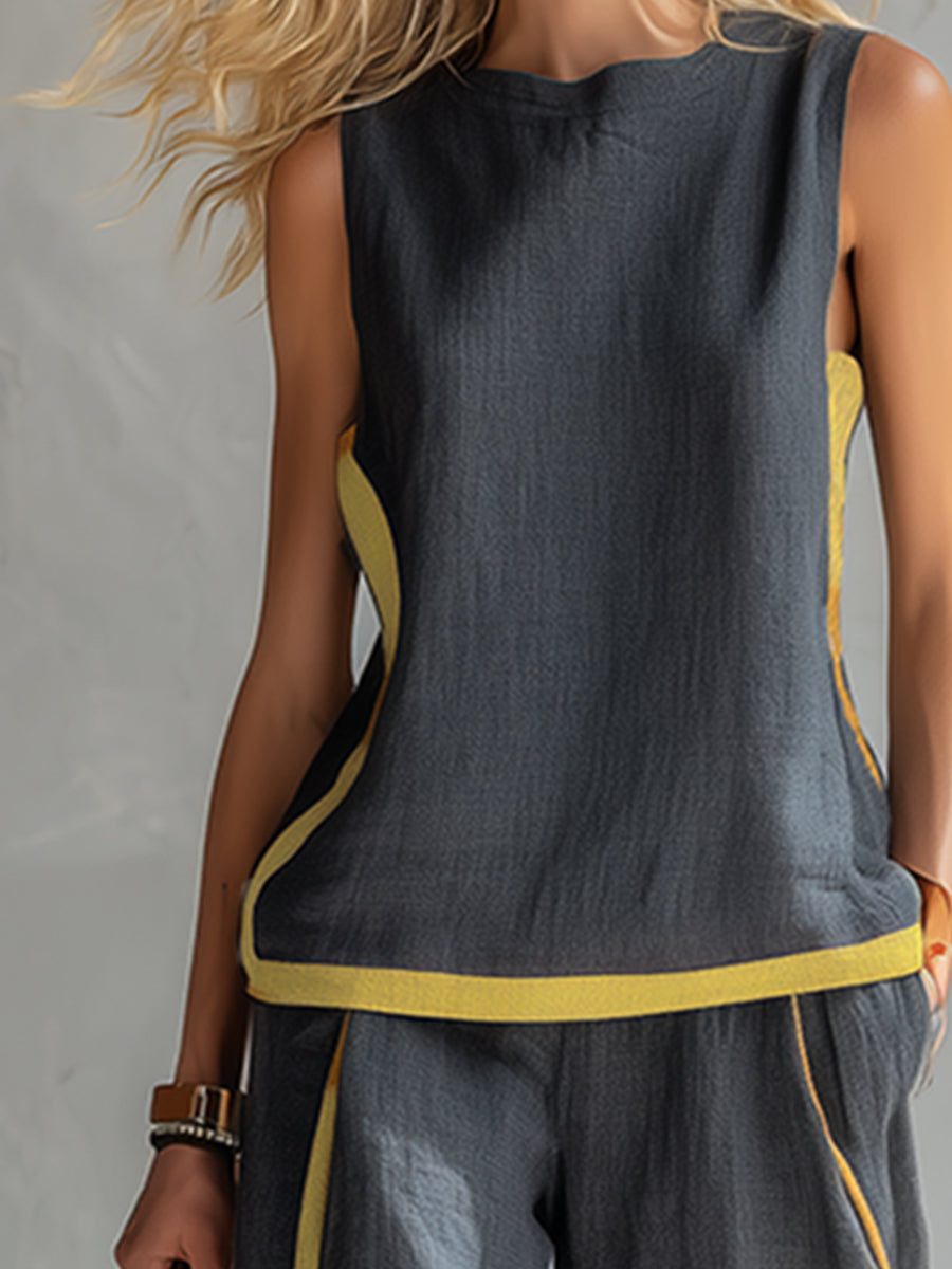 Leila - Elegant Complete Set in Cotton and Linen