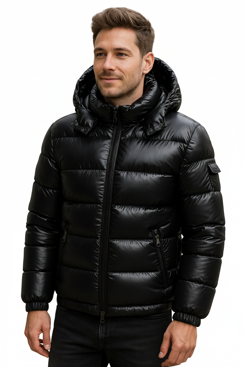 Belle & Cooper | Lightweight Down Parka with a Glossy Finish