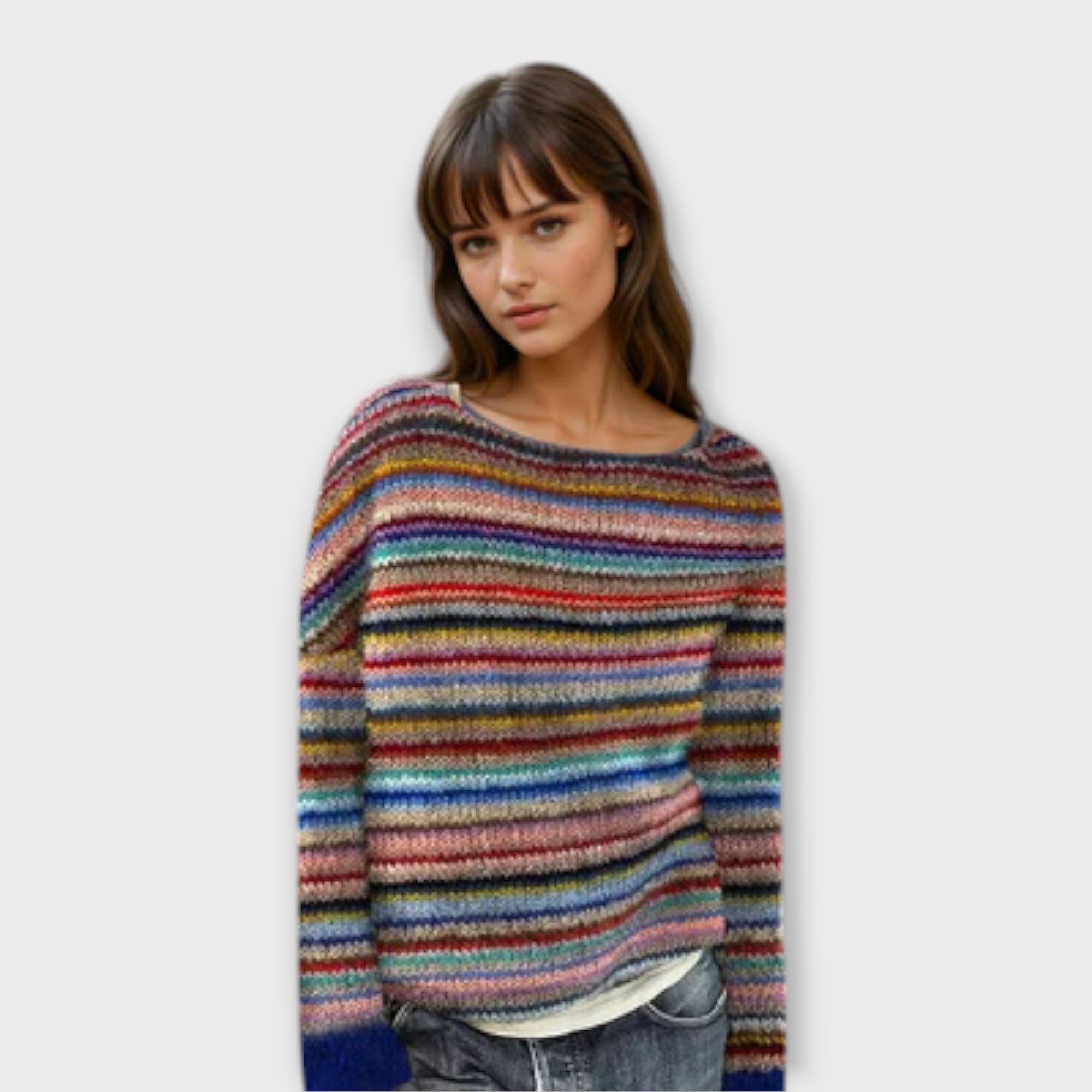 Manonin - Casual &amp; Cozy Striped Sweater