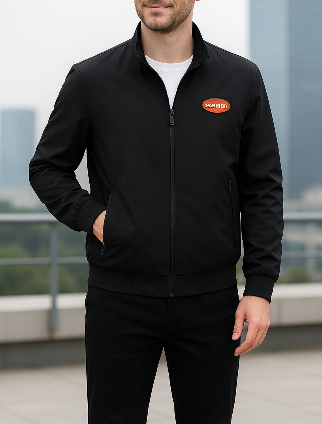 Belle & Cooper | Business Casual Jacket with Stand-Up Collar