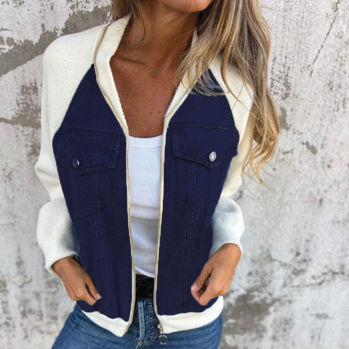 Carys - Lynlås-denimjakke
