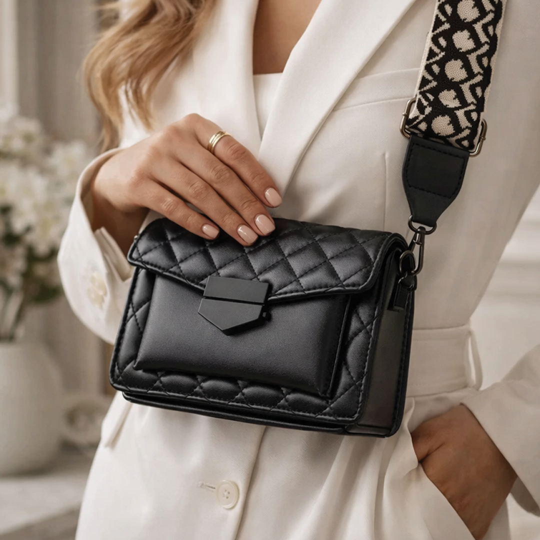 Brivelle - Quiltet Crossbody Taske i Vegansk Læder