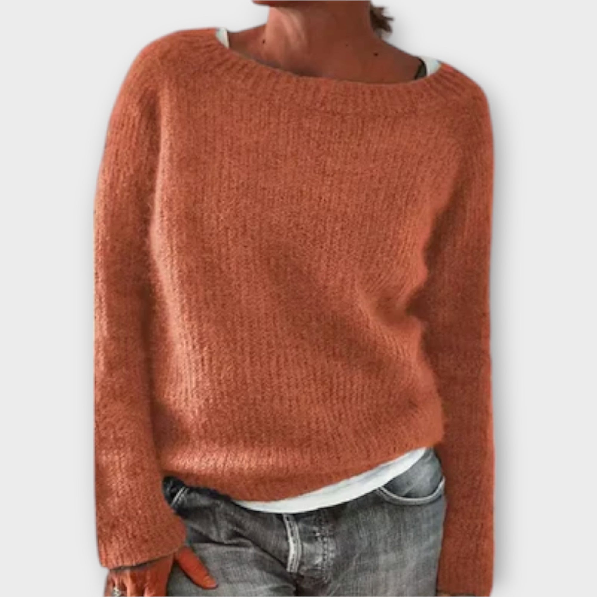 Regine – Sweater in a solid color knit look
