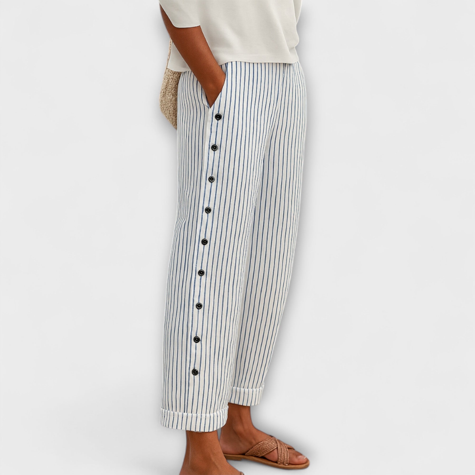 Rea - Relaxed Striped Leisure Trousers