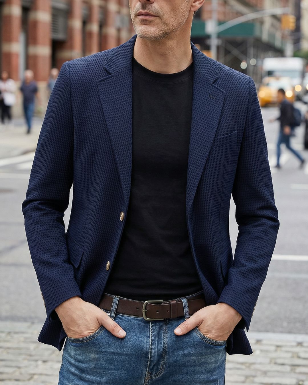 GEORGE | WAFFLE-KNIT TAILORED BLAZER