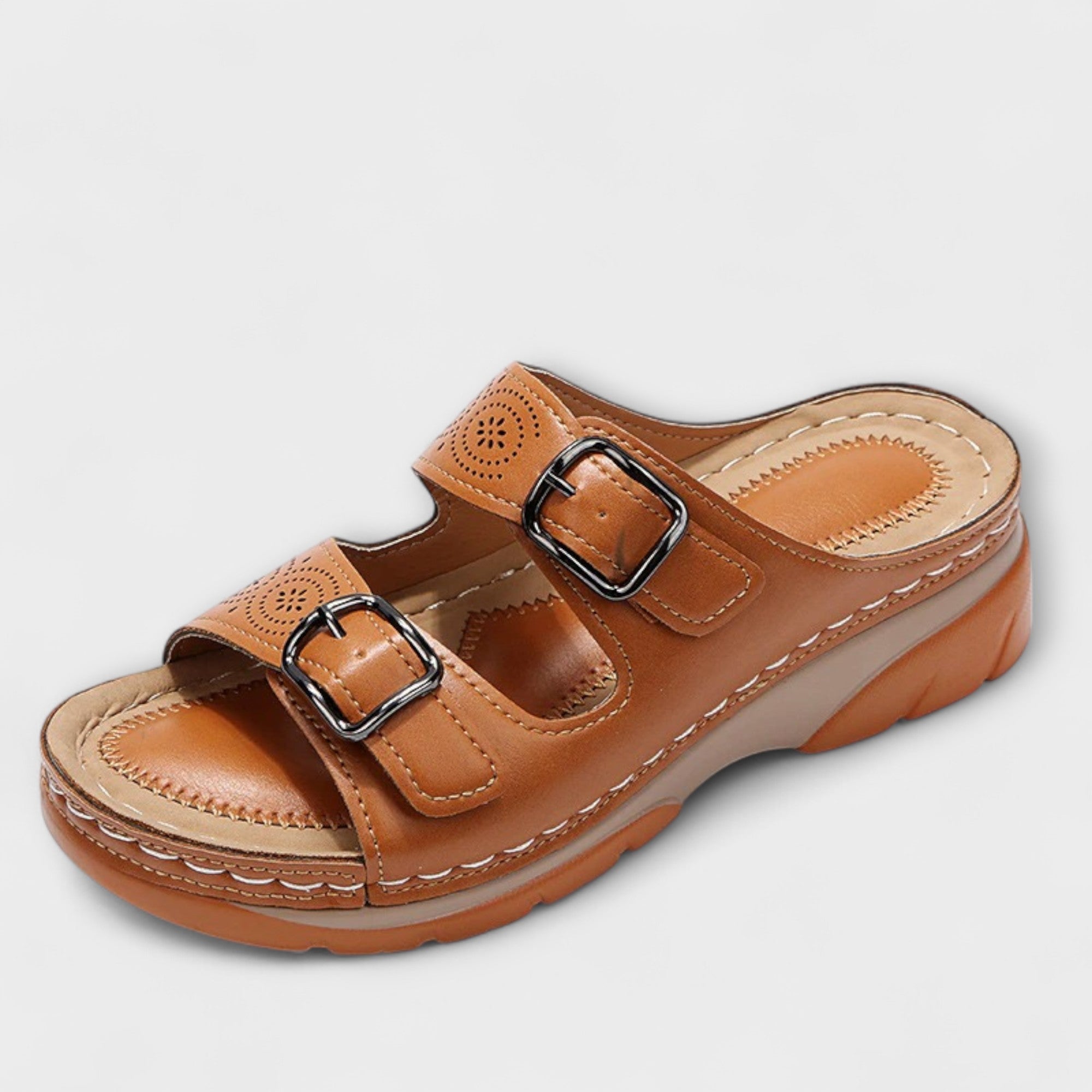 Orthopedic leather sandals