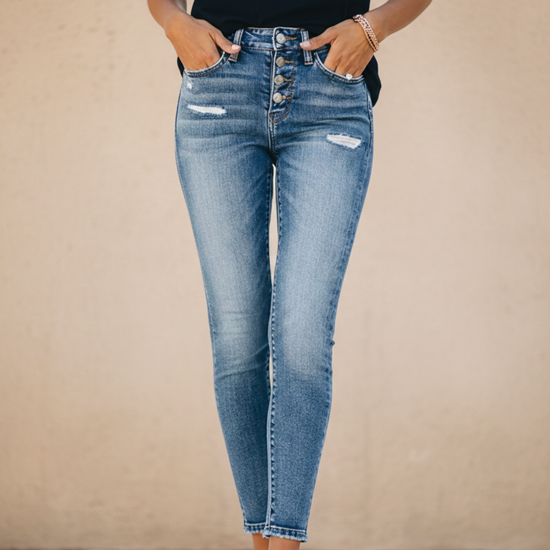 Velina - Slim Fit Knapjeans