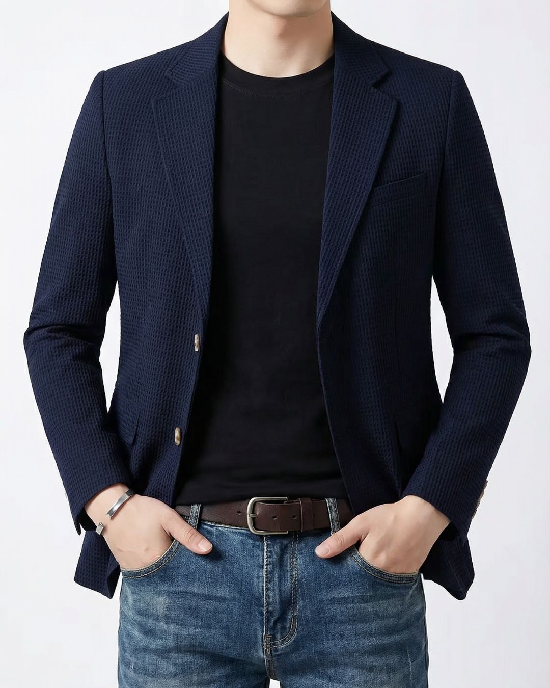 GEORGE | WAFFLE-KNIT TAILORED BLAZER