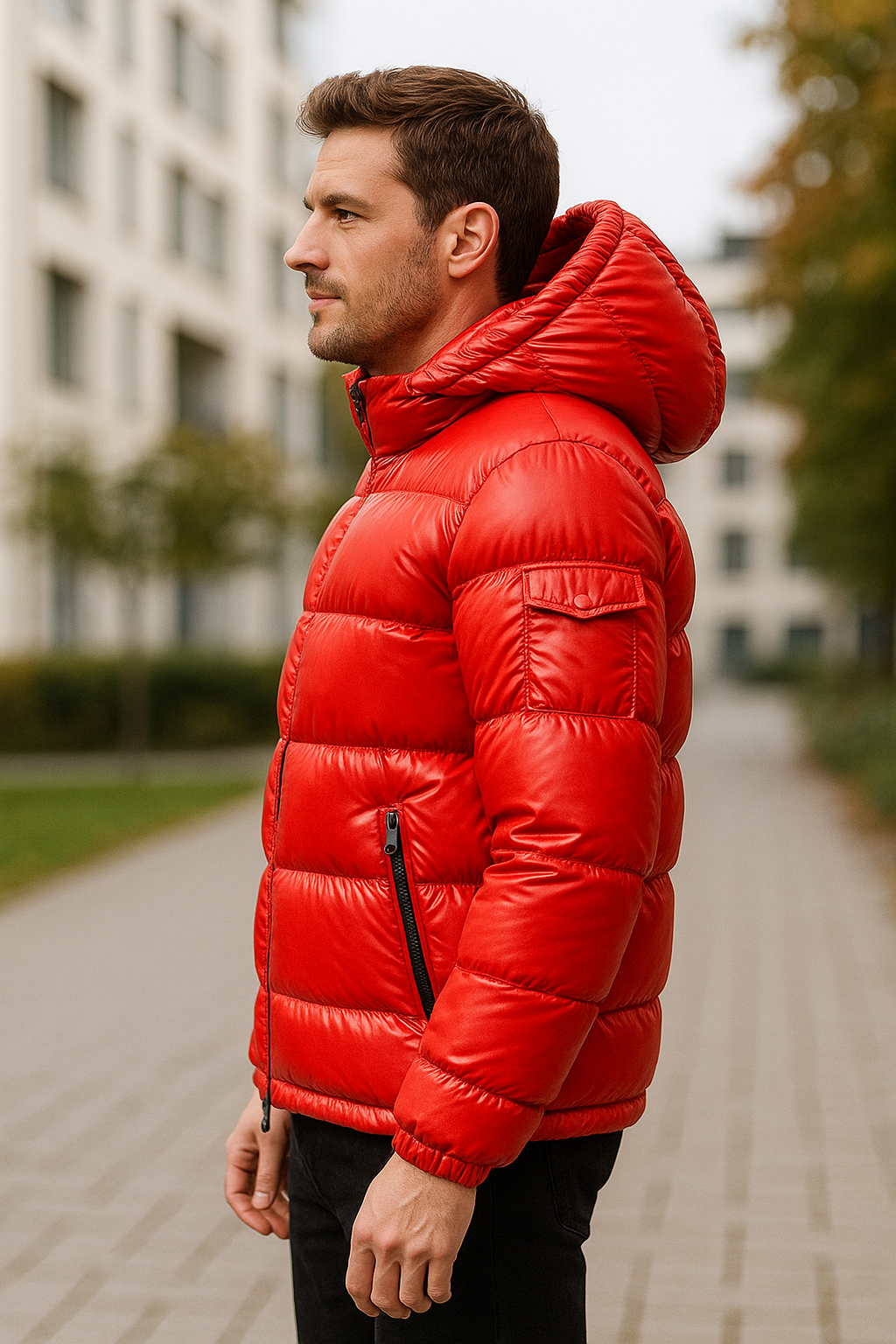 Belle & Cooper | Lightweight Down Parka with a Glossy Finish