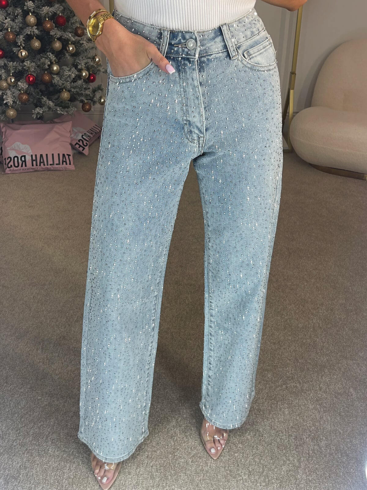 Vexina - Embellished Straight Leg Jeans