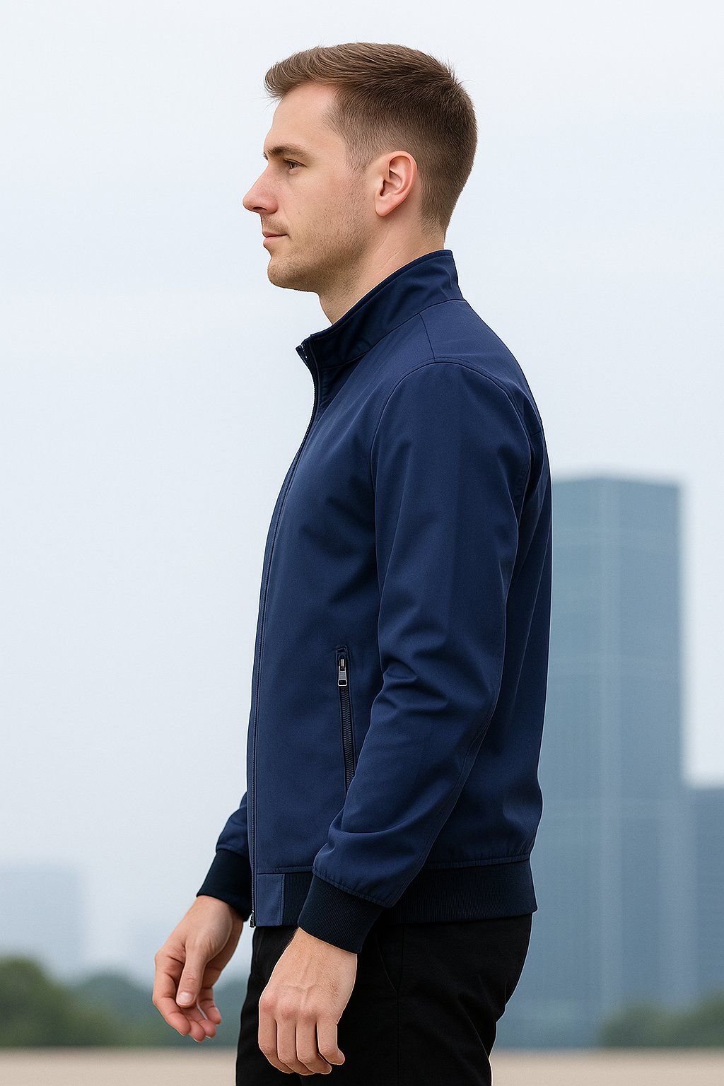 Belle & Cooper | Business Casual Jacket with Stand-Up Collar