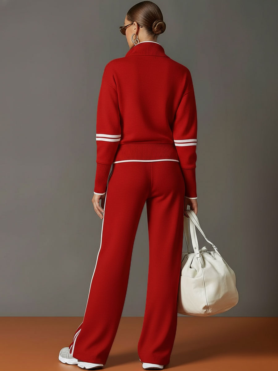 Priscilla - Elegant Sporty Set with Half Zip Sweatshirt