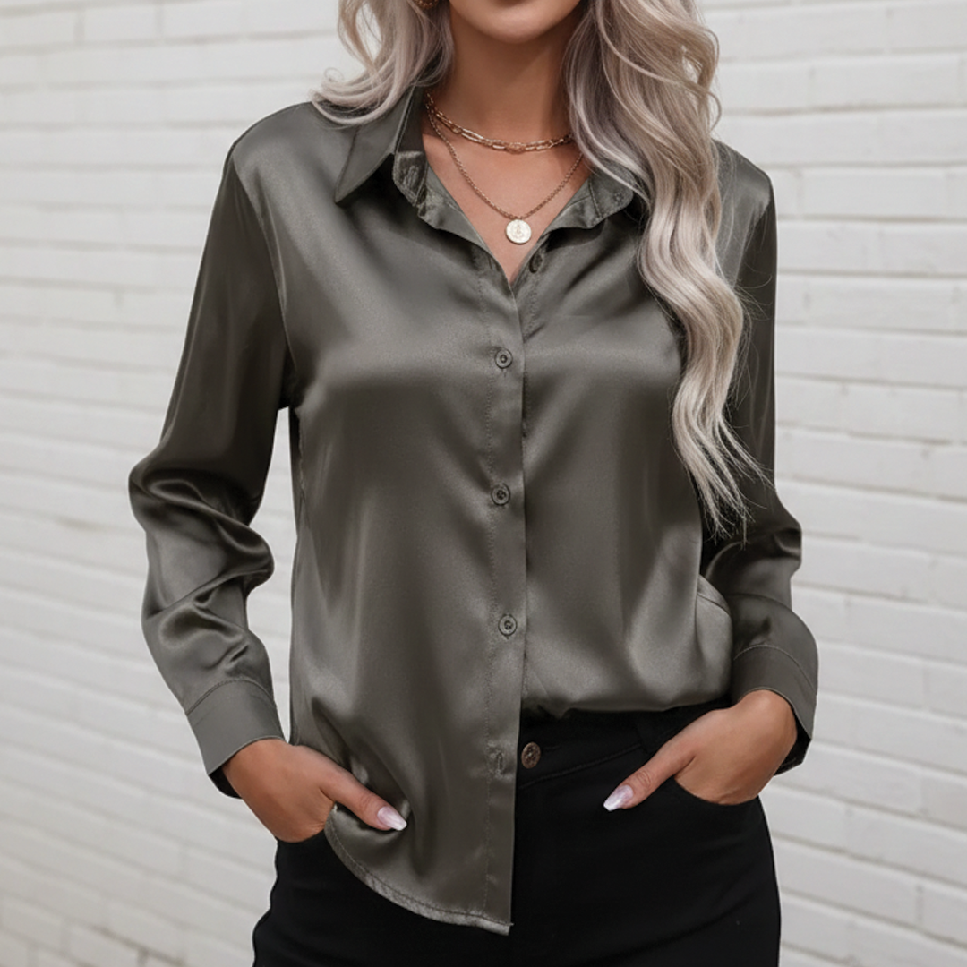 Brienna - Flowy Satin Blouse