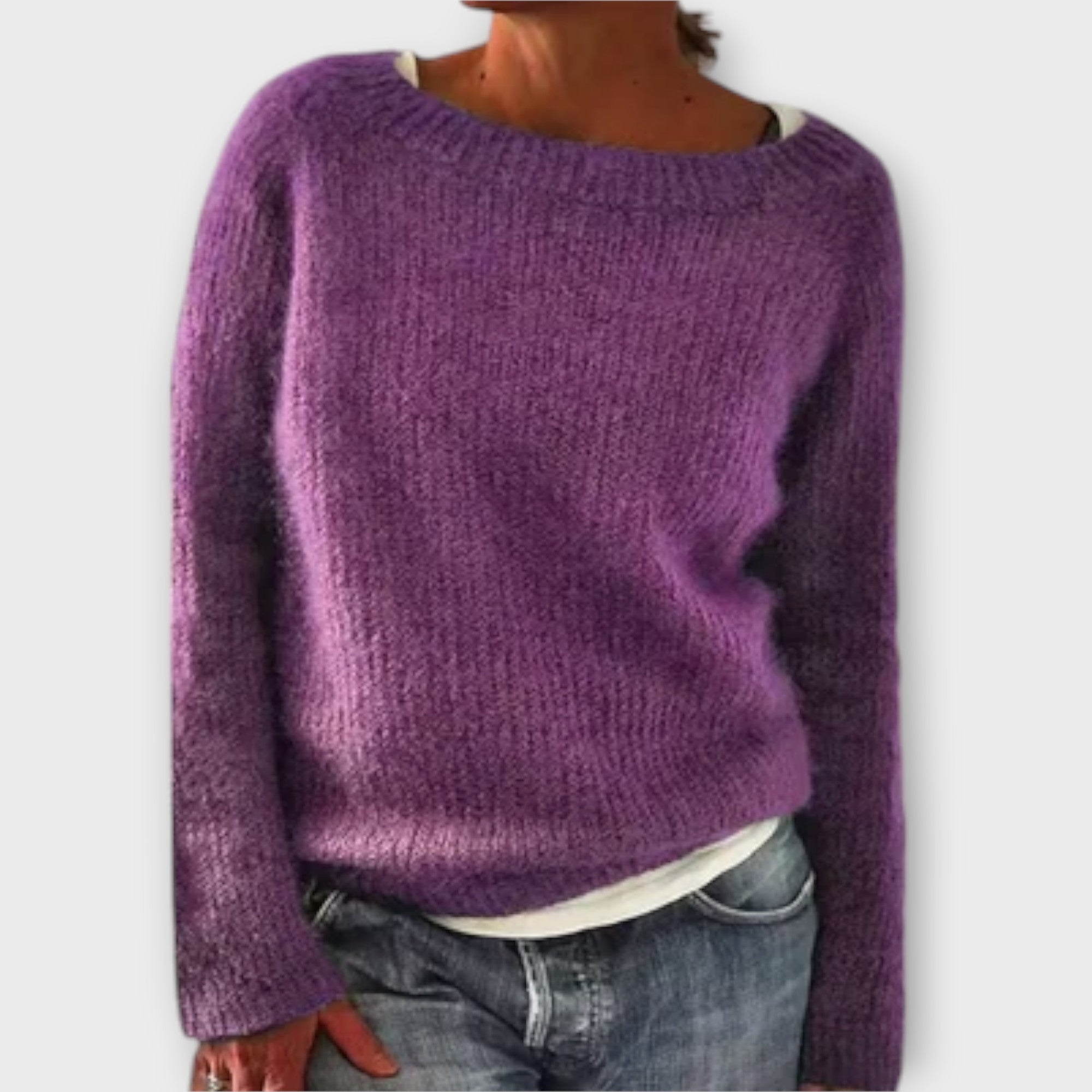 Regine – Sweater in a solid color knit look