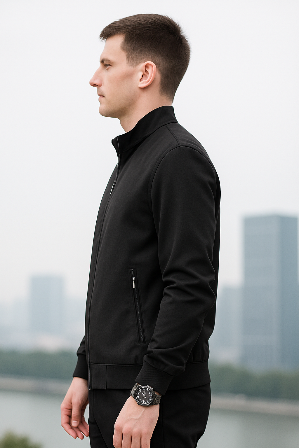 Belle & Cooper | Business Casual Jacket with Stand-Up Collar