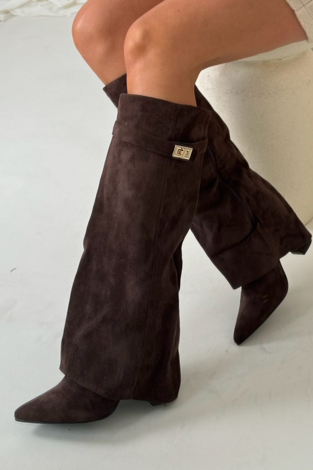 Saffron - Flap Knee-High Boots