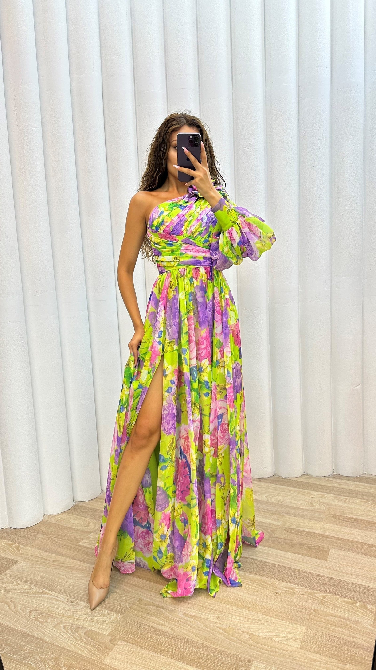 Millie | Women’s Elegant Floral Slit Maxi Dress