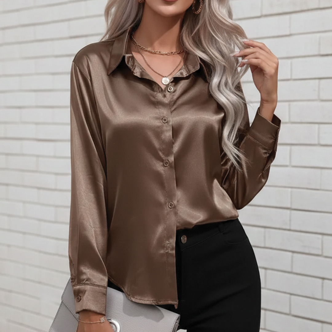 Brienna - Flowy Satin Blouse