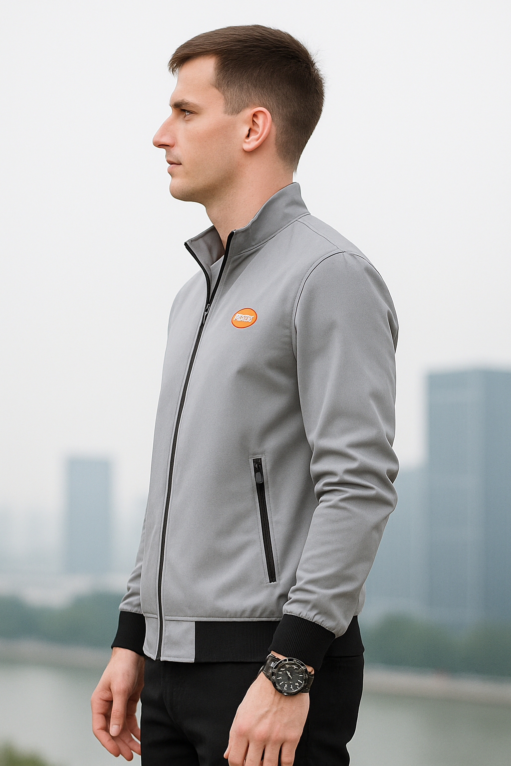 Belle & Cooper | Business Casual Jacket with Stand-Up Collar