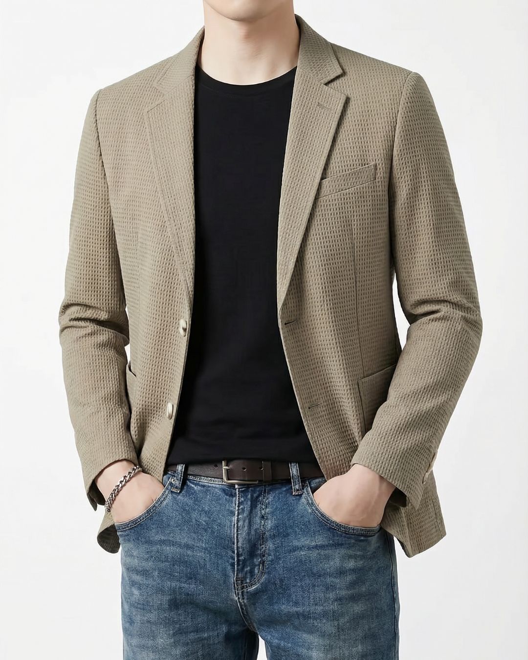 GEORGE | WAFFLE-KNIT TAILORED BLAZER