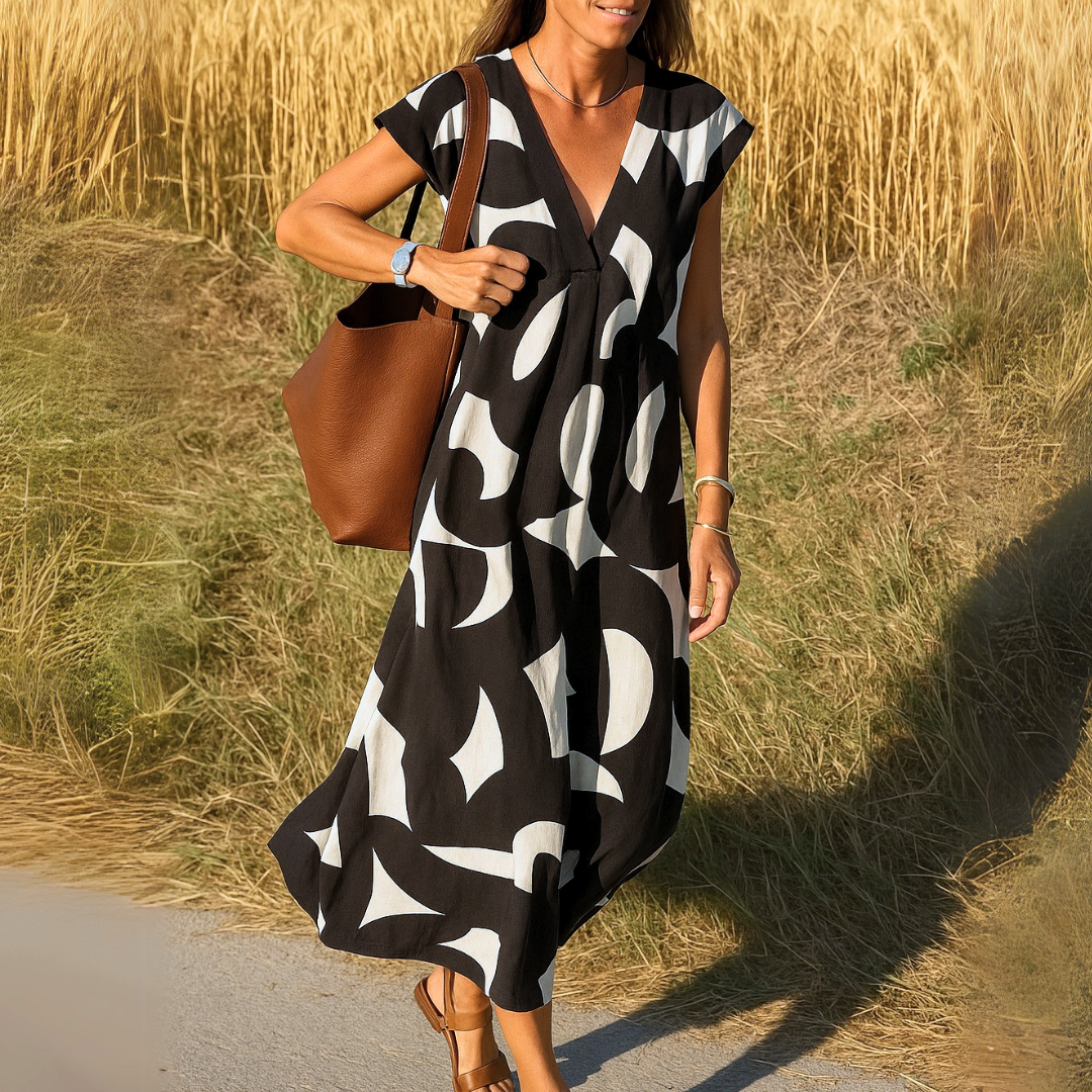 Lelira - V-Neck Midi Dress