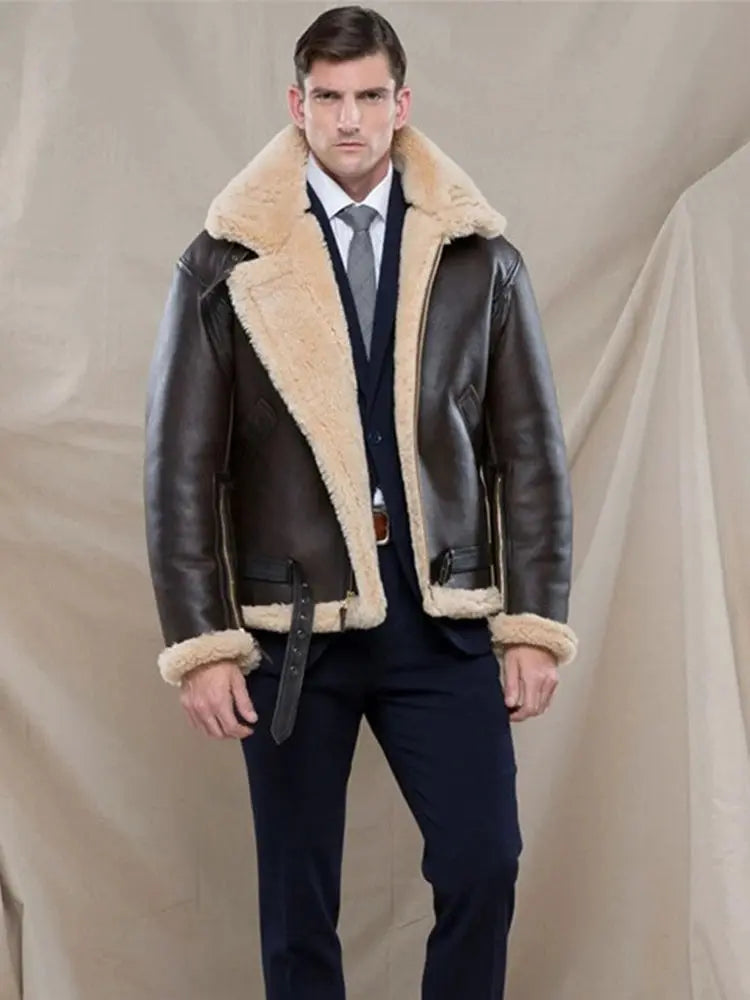 Belle & Cooper | Leather Jacket with Long Sleeves and Soft Plush