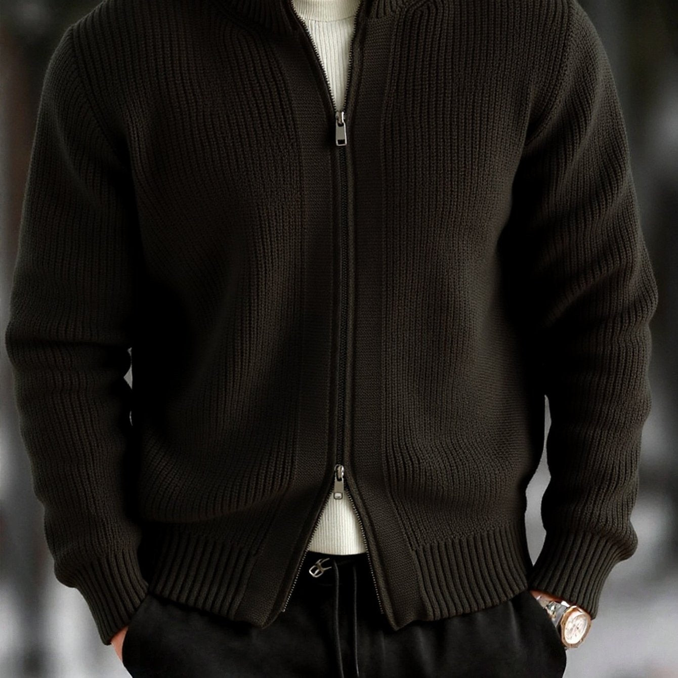 HENRY | CHUNKY V-NECK KNIT CARDIGAN