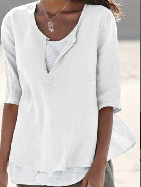 Camilla - Afslappet bluse med v-hals