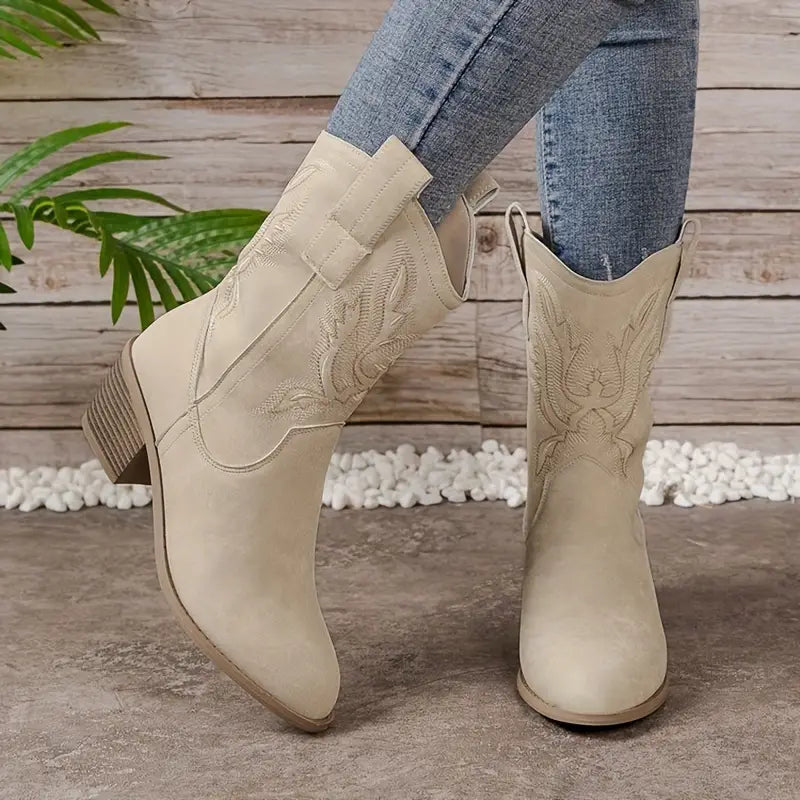 Ariana | Women’s Trendy Block Heel Cowboy Boots