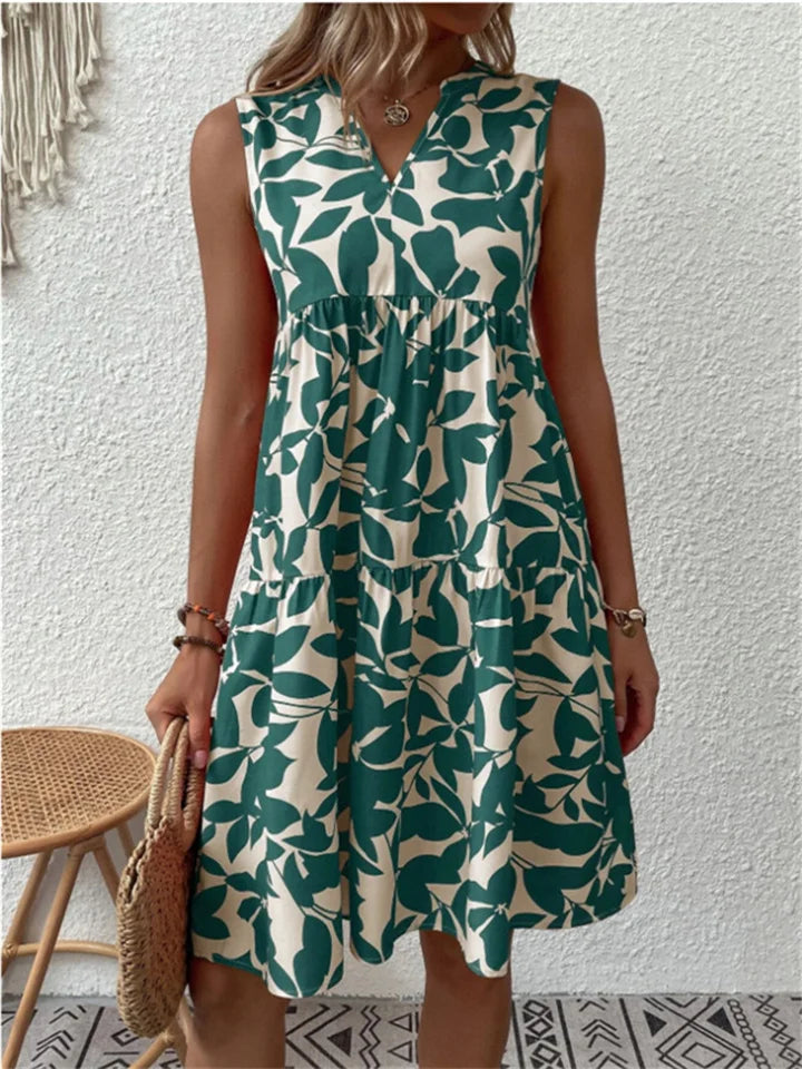 Qavelle - blomstret A-line sommerkjole