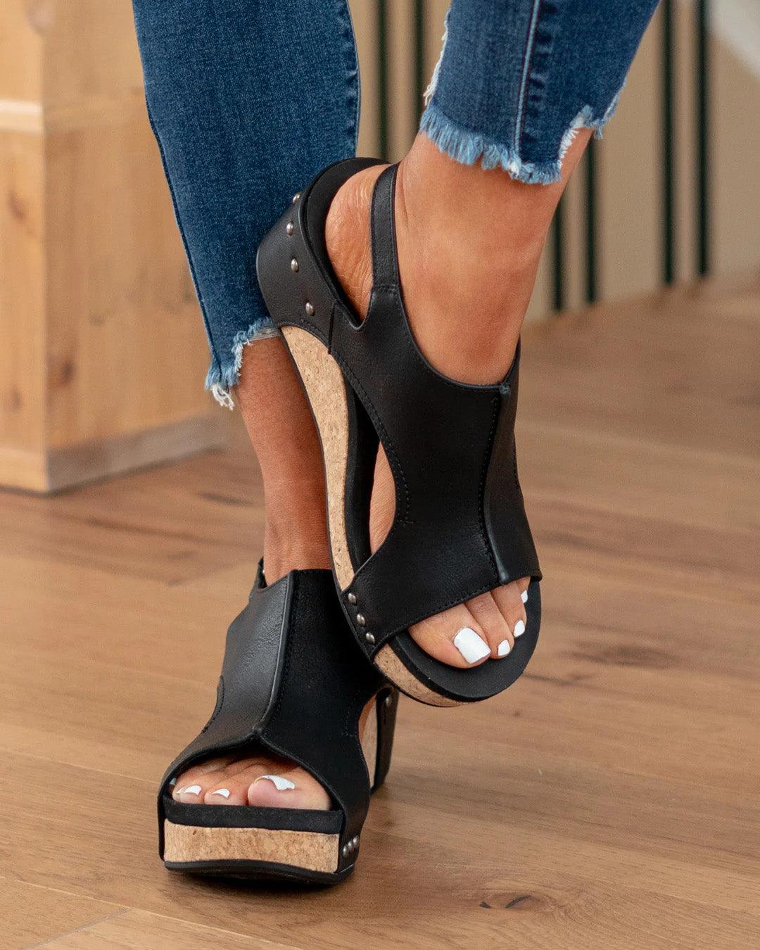 Fayette - Vegan Wedge Sandals