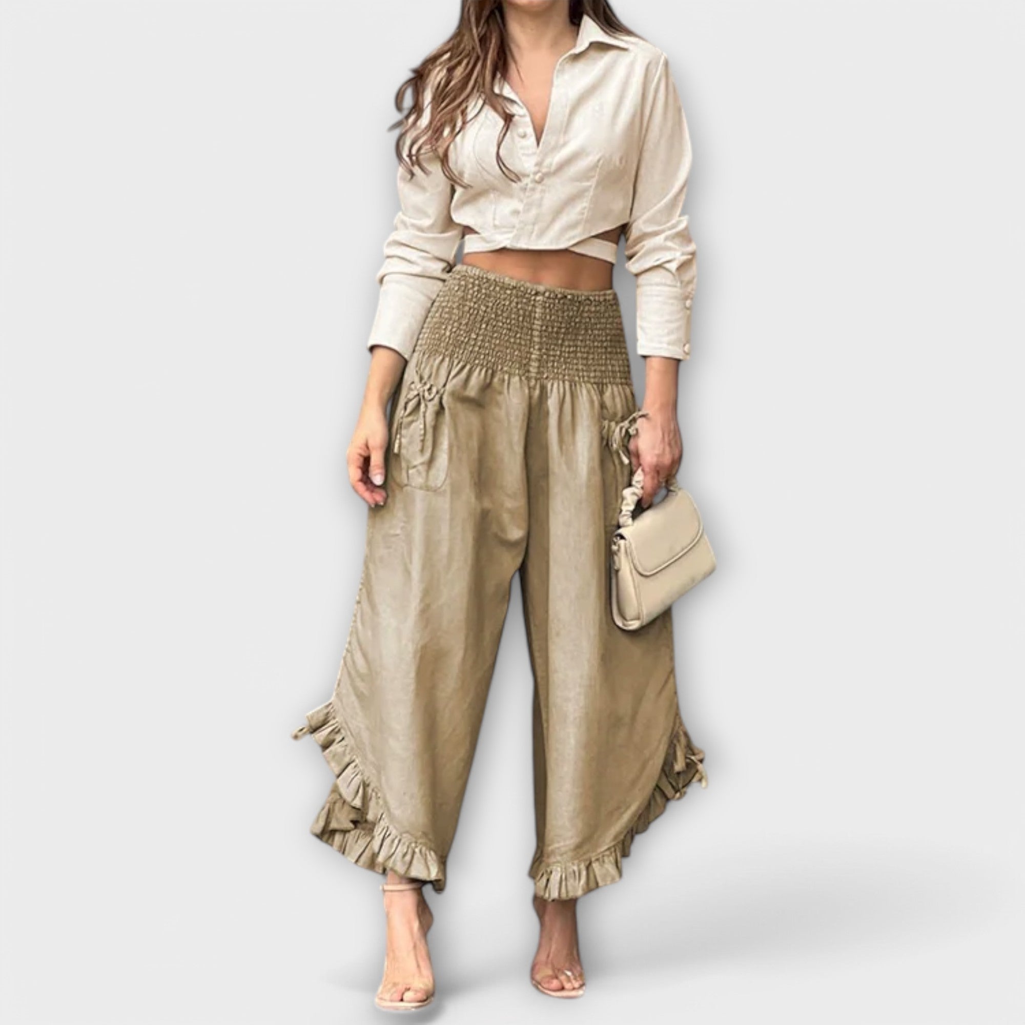 Jaya - Casual linen trousers with stylish pleats