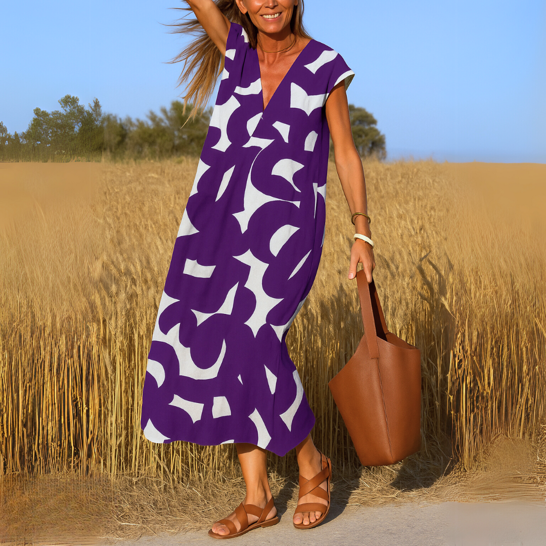 Lelira - V-Neck Midi Dress