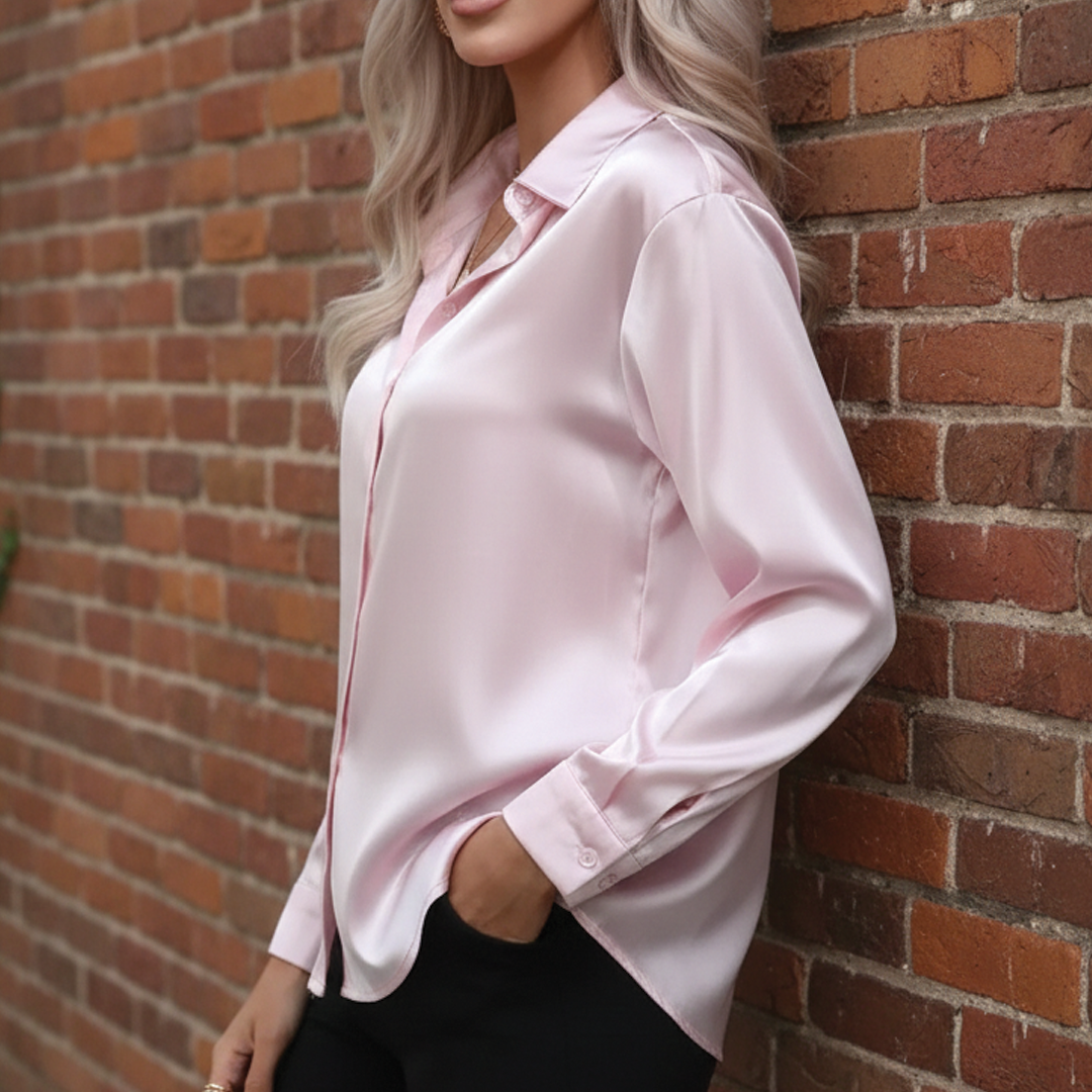 Brienna - Flowy Satin Blouse
