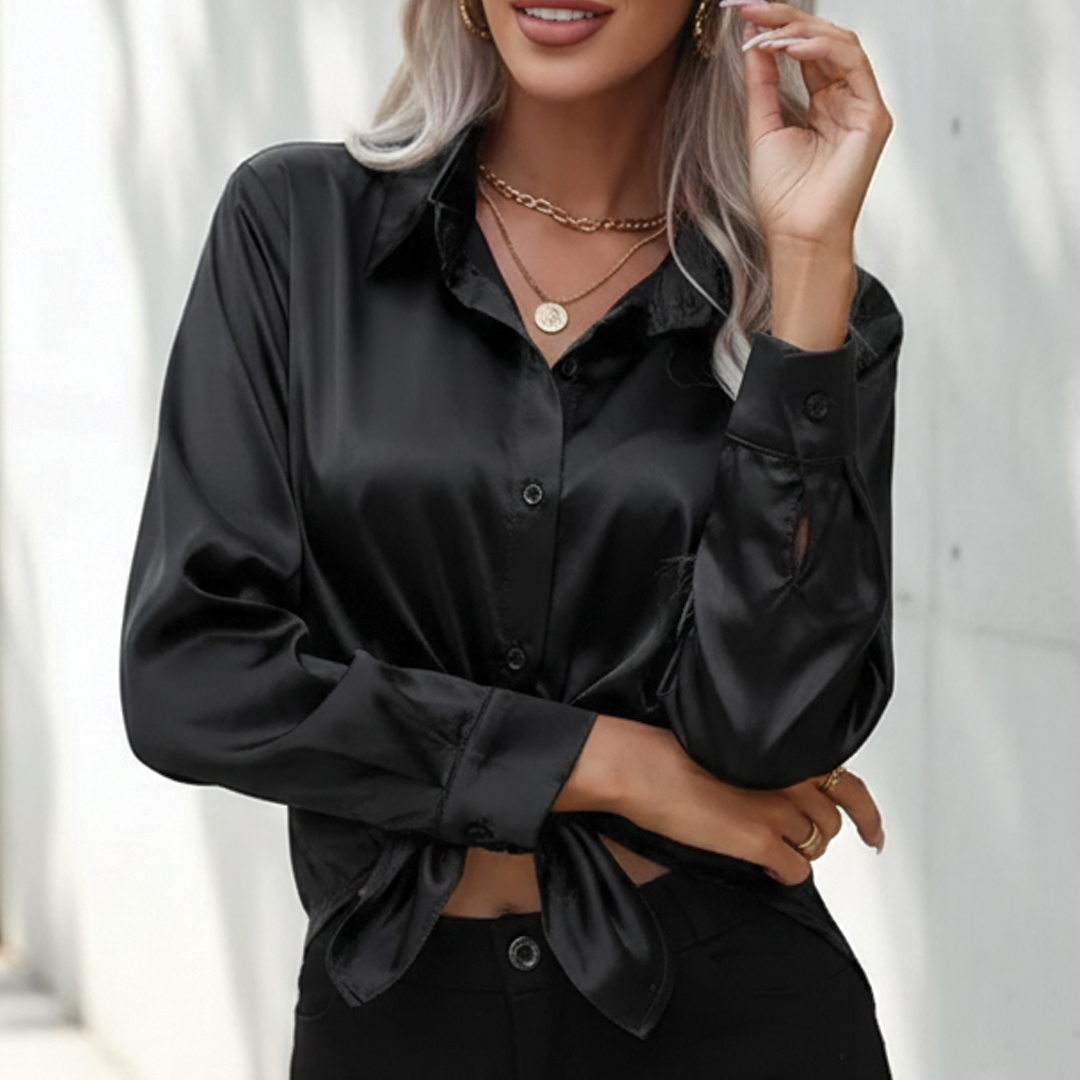 Brienna - Flowy Satin Blouse