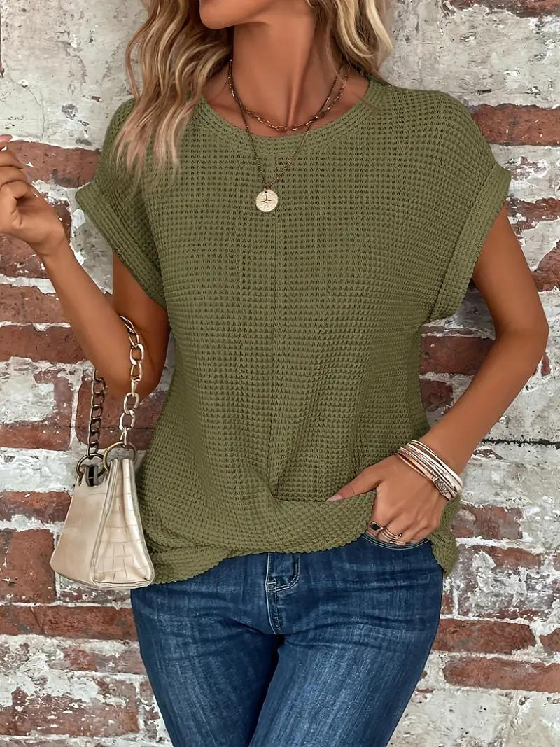 Lucinda - Twist-Hem Waffle Tee