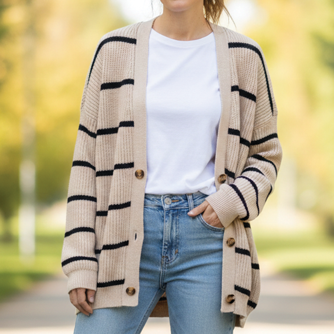 Winifred - Striped Knit Cardigan