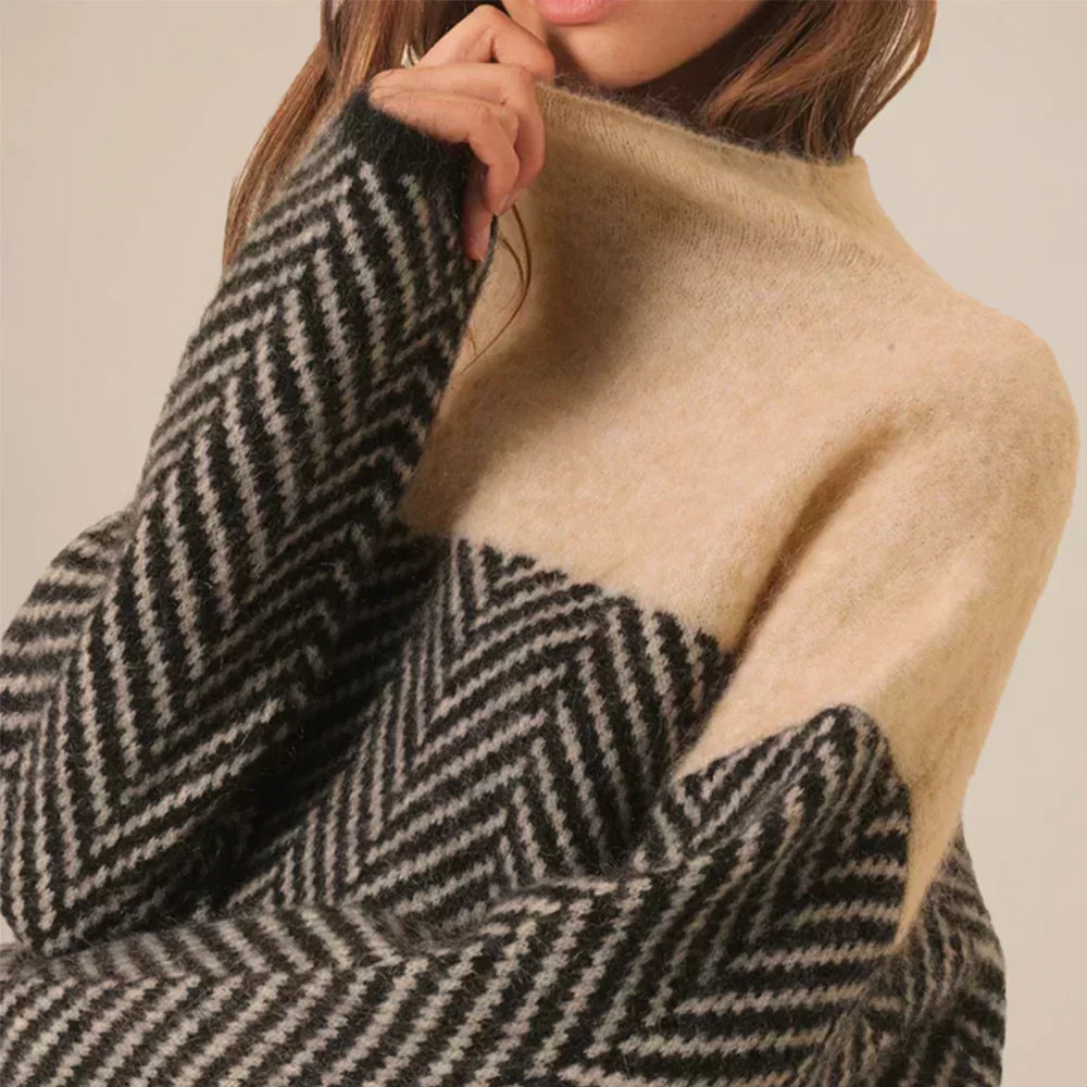 Estella - Herringbone Knit Sweater