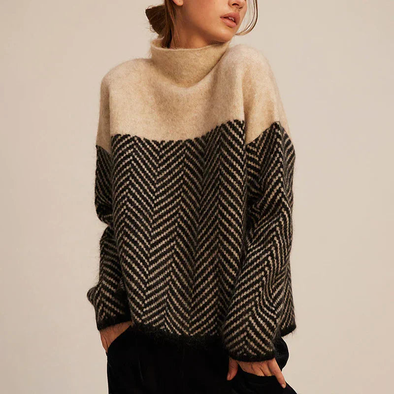 Estella - Herringbone Knit Sweater
