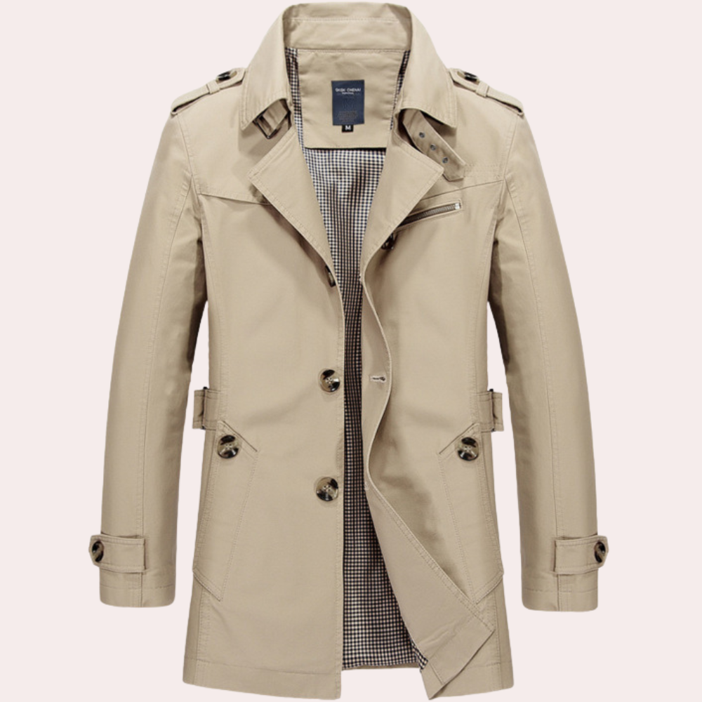 Jason | Slim Fit Double Breasted Trench Coat Men