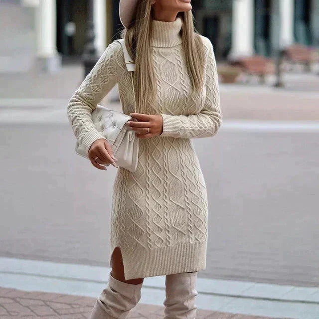 Harlisse – elegant strikkjole til vinteren
