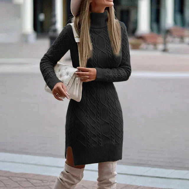 Harlisse – elegant strikkjole til vinteren