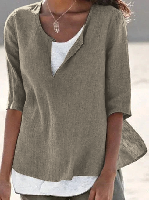Camilla - Afslappet bluse med v-hals